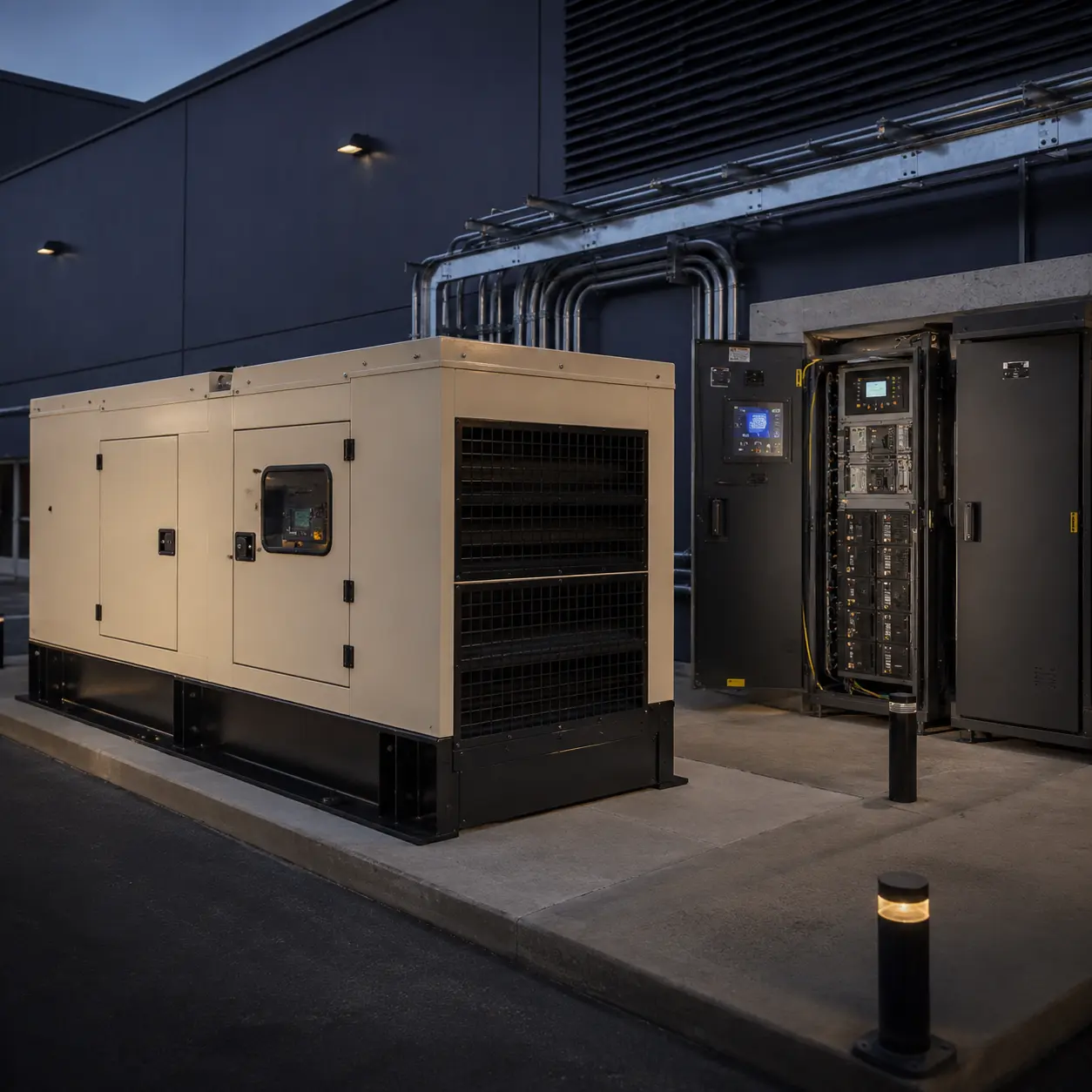 Commercial generator and electrical switchgear system