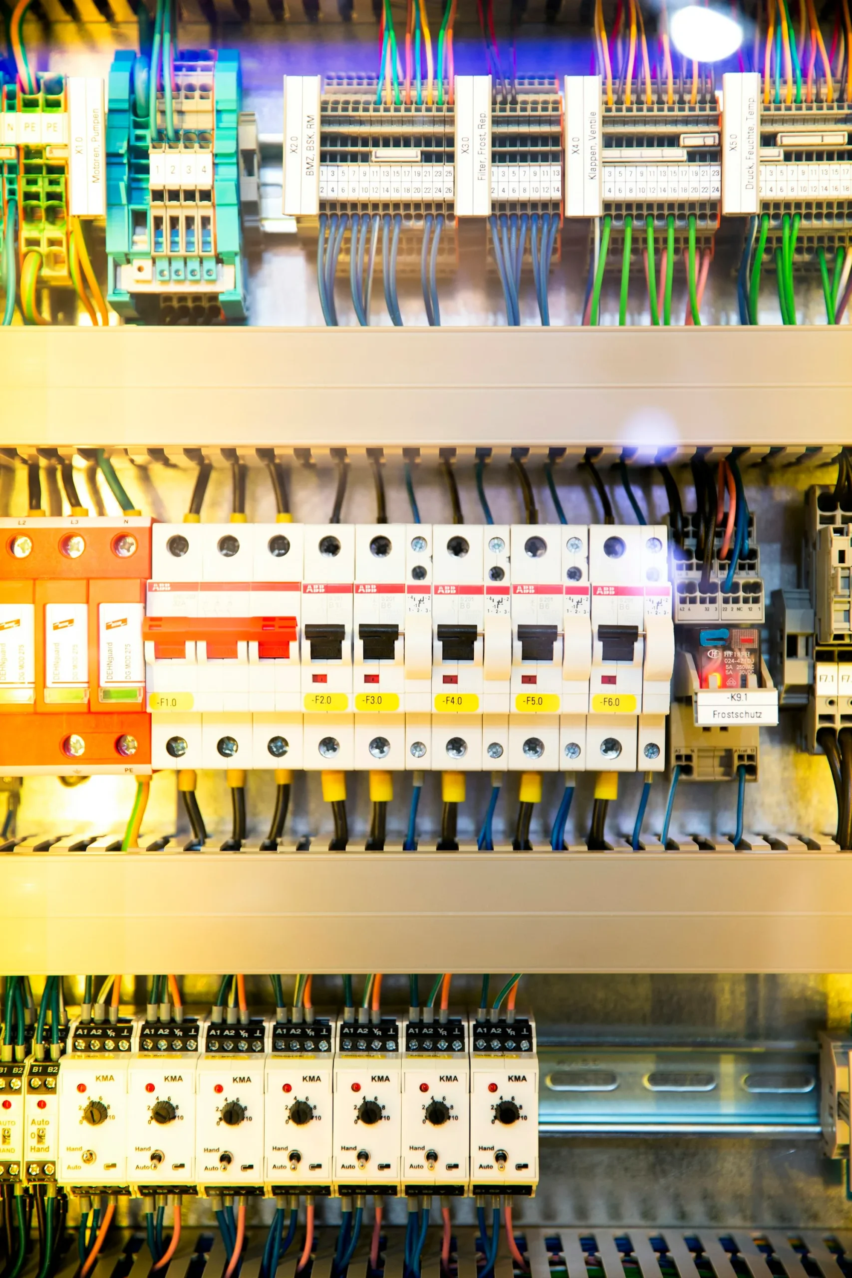 Industrial electrical control panel wiring