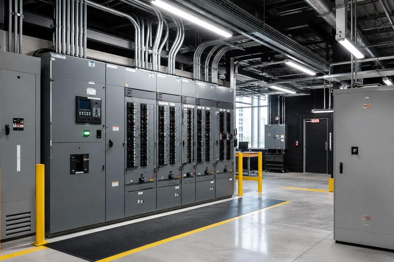 Industrial electrical switchgear room