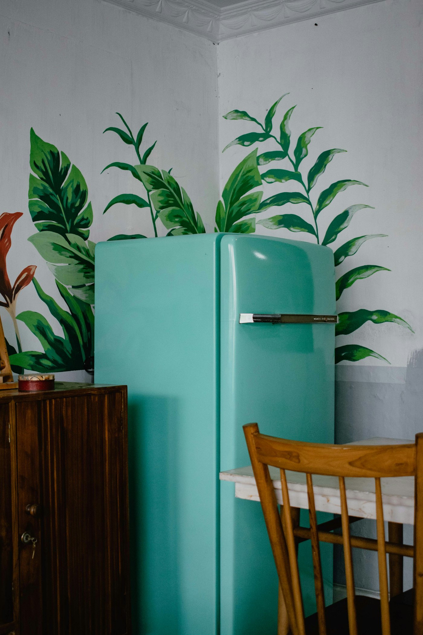 Refrigerator in a dining area