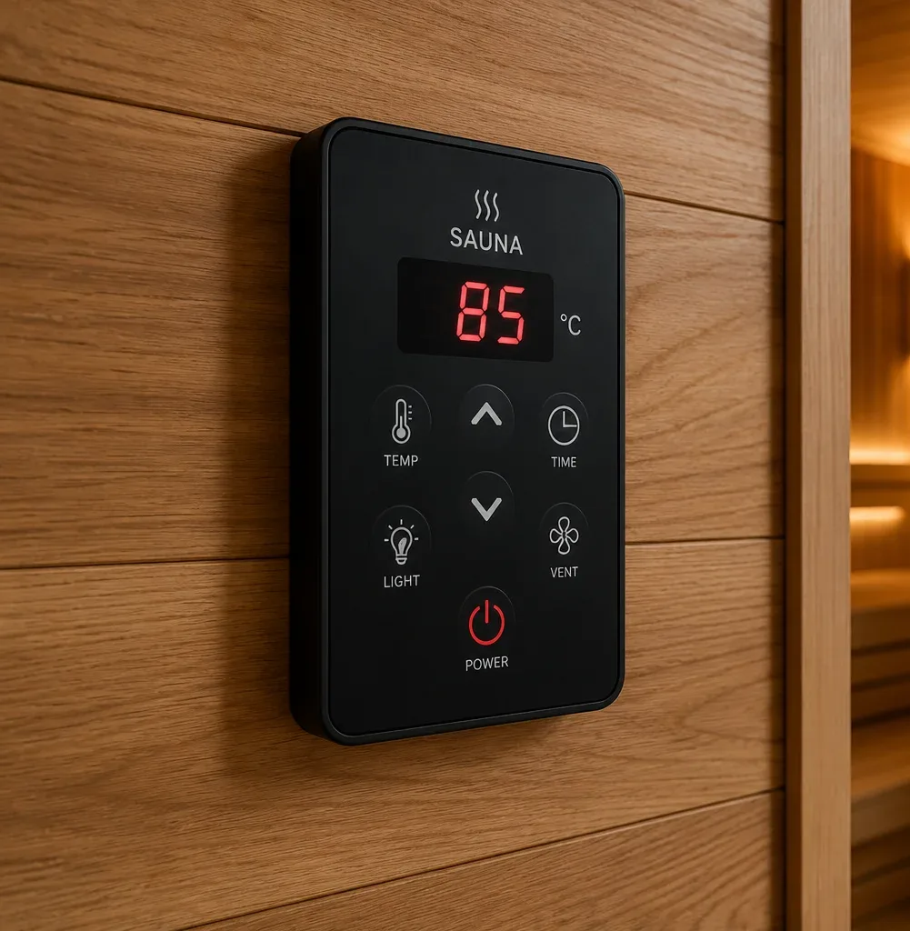 Digital sauna temperature control panel