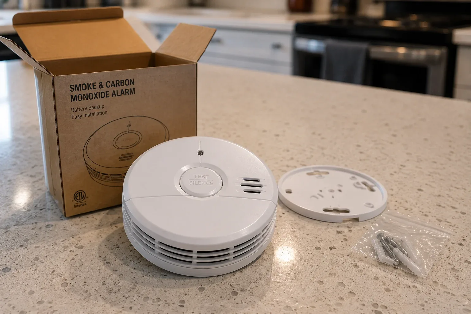Smoke and carbon monoxide alarm installation kit