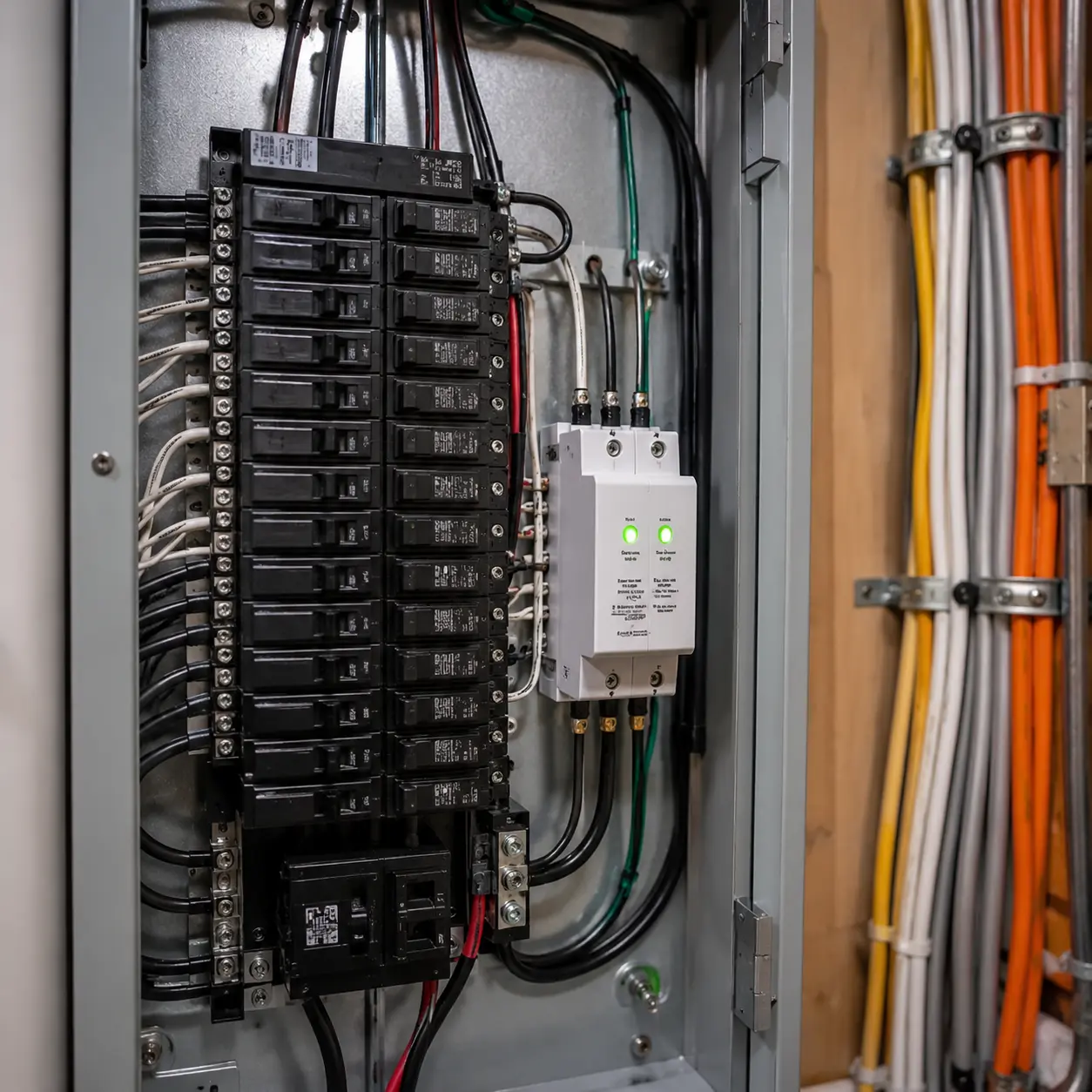 Electrical panel with whole-home surge protection